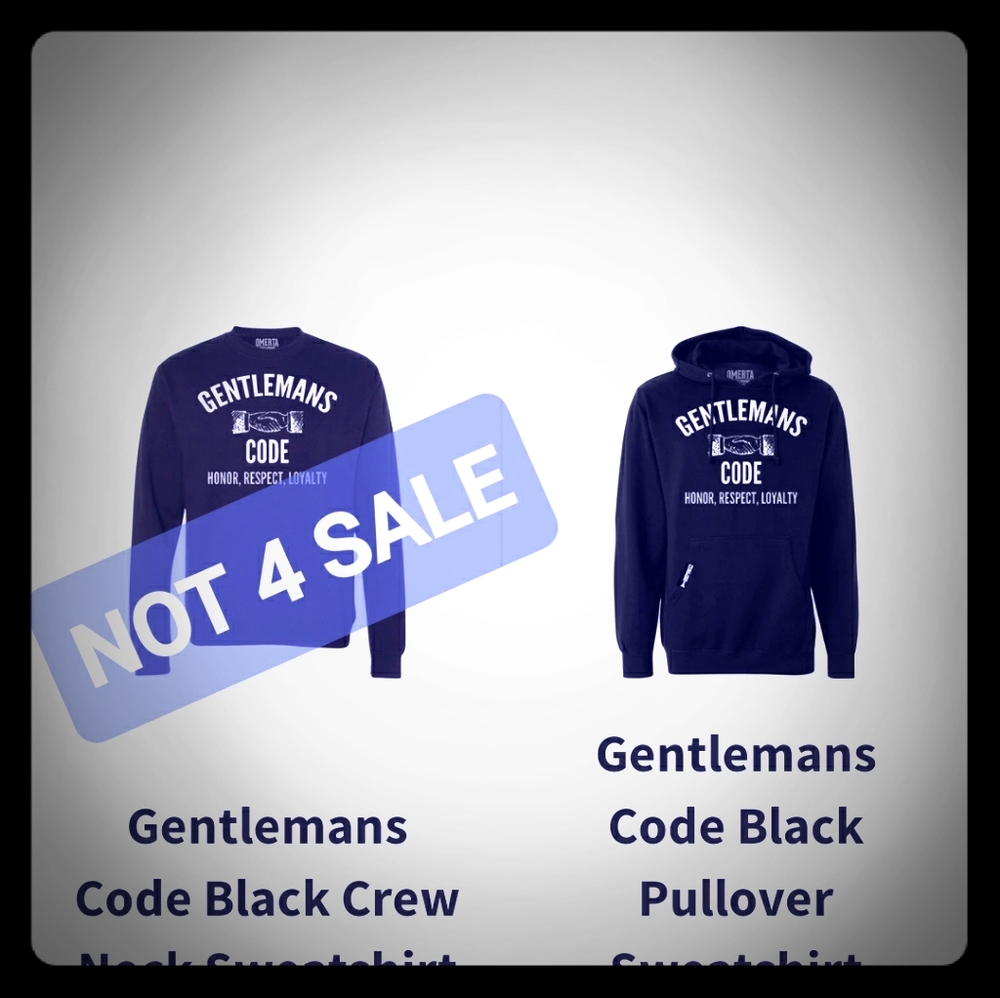 Black hoodie. "OMERTA"